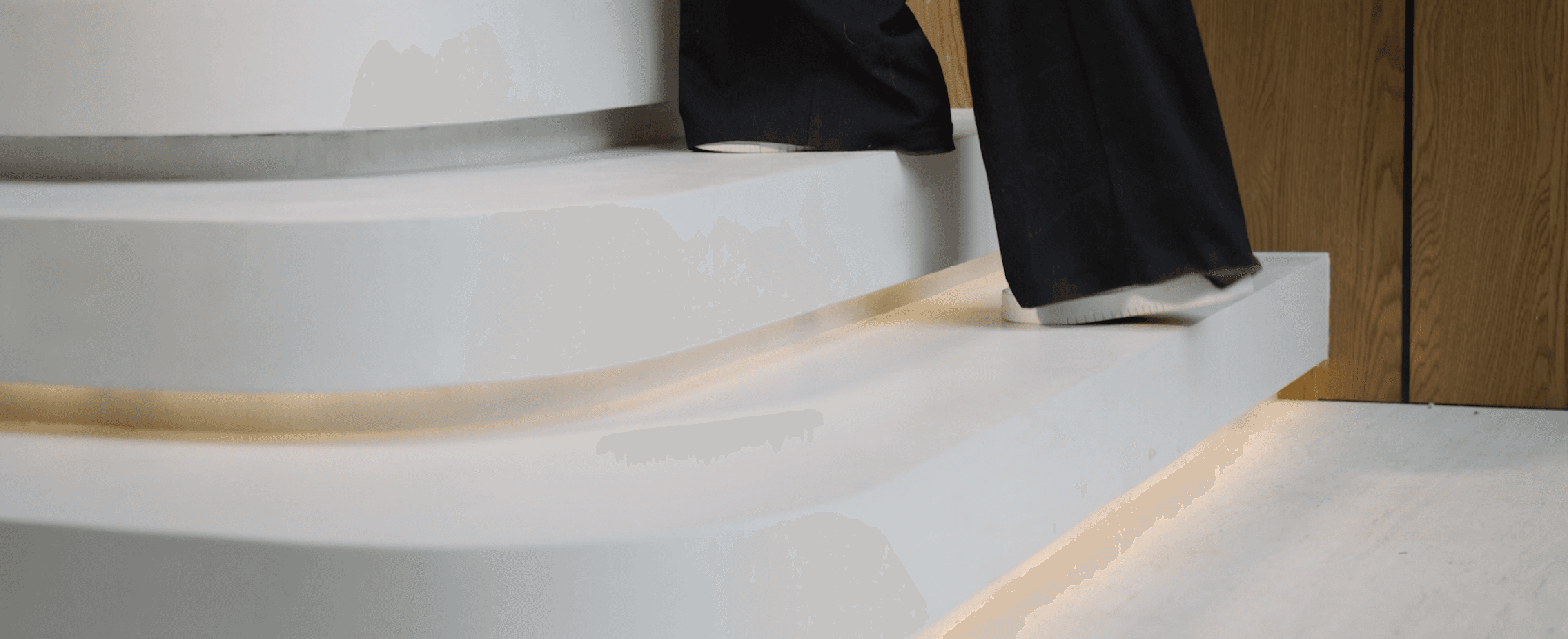 Scalior hidden-mount motion sensors installed inside a stair step